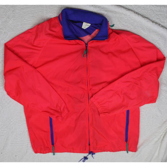 Woolrich Other - Vintage Woolrich Neon colored 90s windbreaker jacket with hood Size XL